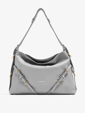 Givenchy Voyou Medium Gray Leather Bag NEW Gold & Silver Hardware